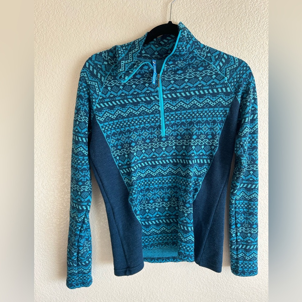Kuhl blue jacket 3 quarter zip